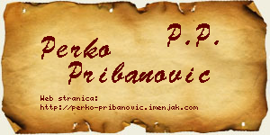 Perko Pribanović vizit kartica